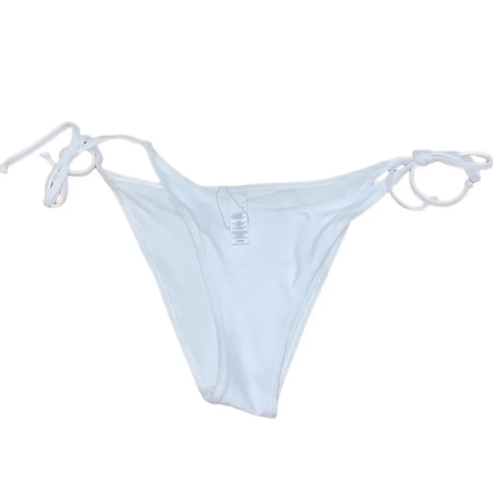 NWT SKIMS Recycled Swim Low Rise Tie Bikini Bottom In White Swim Bottom